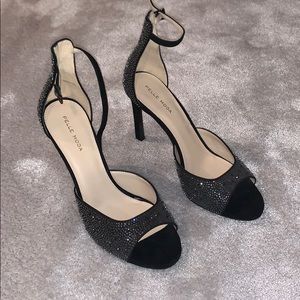 Pelle Moda Black Crystal Heels